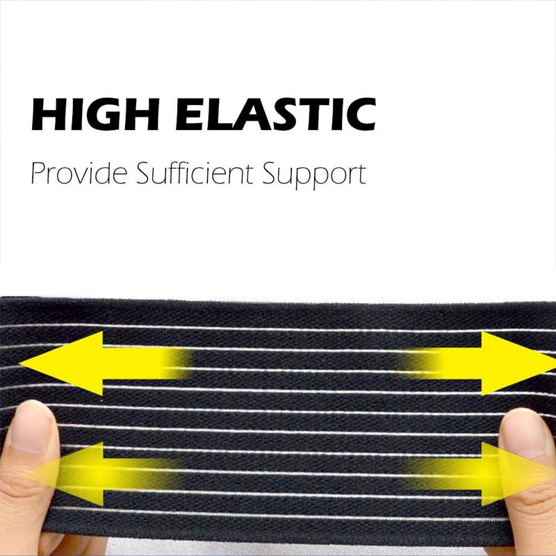 Elfzone Universal Calf Compression Sleeves - 4 Packs - Adjustable Compression Belt for Knee Brace, Ankle Brace, Wrist Brace, Elbow Brace and Calf Sleeve, Black & Skin Color Elastic Bandages - Image 3